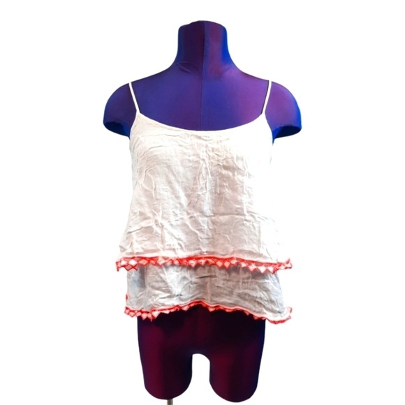 Aeropostale Boho Layered Tank Embroidered Diamond Lace Size Medium Women's - Picture 1 of 9